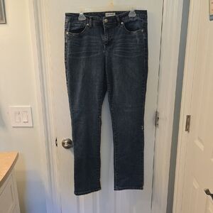 Code Bleu Straight Leg Blue Jeans, Detailed Back Pockets, Size 12 (1206)